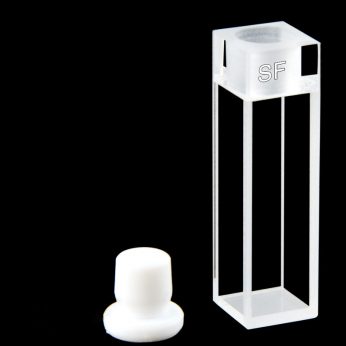 Quartz 10mm Fluorescence Cuvette, 3.5ml, Molded 83, Five-Way Light, Stopper, 1pc/ea, C104SE1
