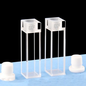 Quartz 10mm Fluorescence Cuvette, 3.5ml, Molded 83, Five-Way Light, Stopper, Pack of Two, C104SE2