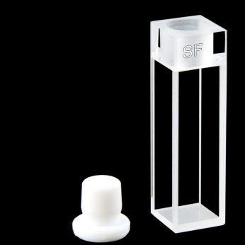 Quartz 10mm Cuvette With Stopper, 3.5ml, Molded 83, Four-Way Light, Stopper, 1pc/ea, C104SE3