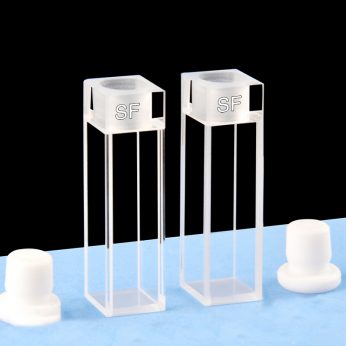 Quartz 10mm Cuvette With Stopper, 3.5ml, Molded 83, Four-Way Light, Stopper, Pack of Two, C104SE4