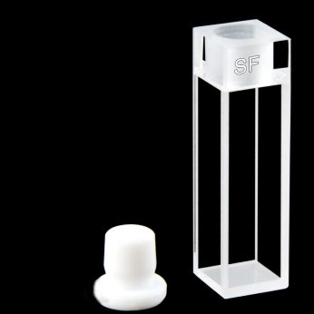 Quartz 10mm Cuvette With Stopper, 3.5ml, Molded 83, Four-Way Light, Stopper, 1pc/ea, C104SE5