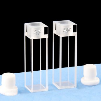 Quartz 10mm Cuvette With Stopper, 3.5ml, Molded 83, Four-Way Light, Stopper, Pack of Two, C104SE6