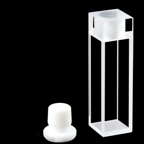 C104SE7 10mm Stoppered Fluorescent Screw Cap Cuvette 3.5ml Four Way Light Stopper 1pc ea