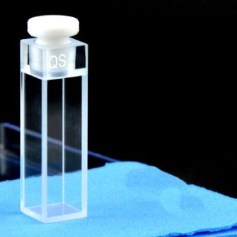 Quartz 10mm Stoppered Cuvette, 3.5ml, Molded 0.01, Four-Way Light, Stopper, 1pc/ea, C104SF