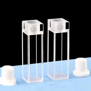 Quartz 10mm Cuvette With Stopper, 3.5ml, Sintered 83, Four-Way Light, Stopper, Pack of Two, C104SR25