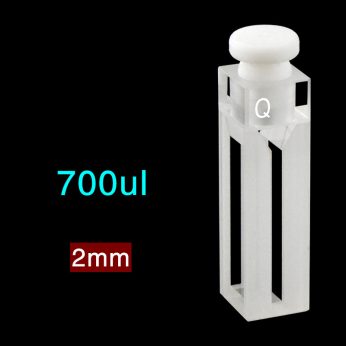Quartz 10mm Capped Micro Cuvette, 700ul, Sintered 83, Four-Way Light, Stopper, 1pc/ea, C104SR3