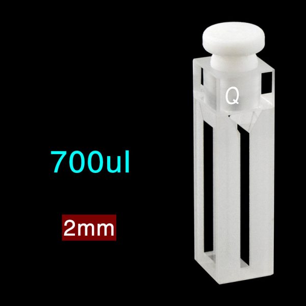 C104SR3 10mm Capped Micro Cuvette 700ul Four Way Light Stopper 1pc ea