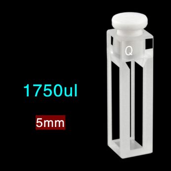 Quartz 10mm Capped Micro Cuvette, 1750ul, Sintered 83, Four-Way Light, Stopper, 1pc/ea, C104SR5