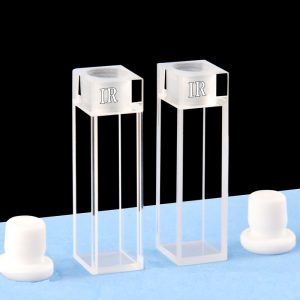 Quartz 10mm Fluorescence Cuvette, 3.5ml, Sintered 83, Four-Way Light, Stopper, Pack of Two, C104SR8