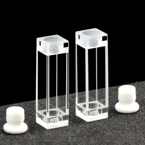 Quartz 10mm Sealed Fluorescence Cuvette, 3.5ml, Standard 80, Four-Way Light, Stopper, Pack of Two, C104SS22