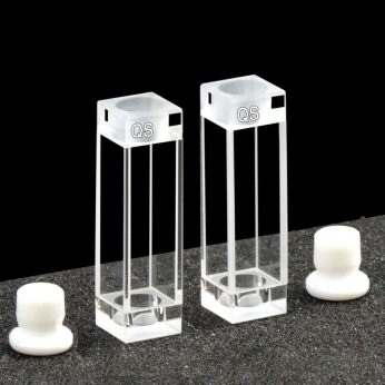 Quartz 10mm Sealed Fluorescence Cuvette, 3.5ml, Standard 80, Four-Way Light, Stopper, Pack of Two, C104SS22