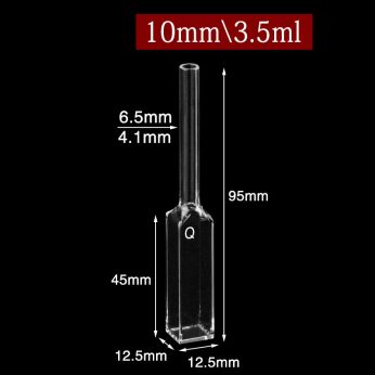 Quartz 10mm Long-Neck Cuvette, 3.5ml, Standard 80, Four-Way Light,  1pc/ea, C104SS7