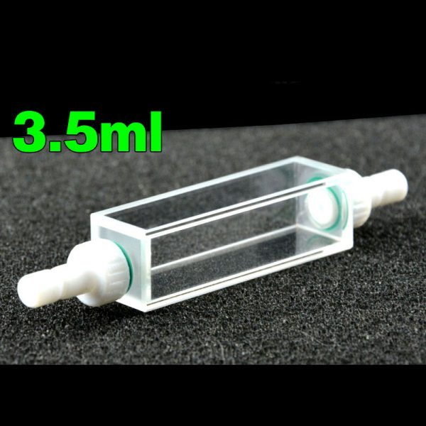 C104SS8 10mm Fluorescence Flow Cuvette 3.5ml Four Way Light 1pc ea