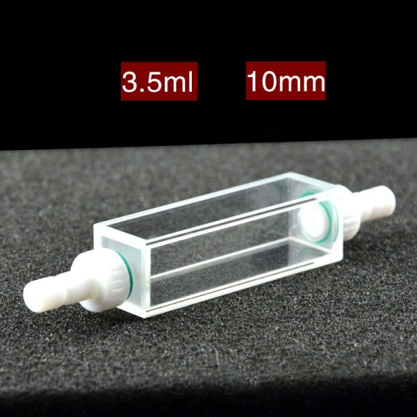 C104SS9 10mm PTFE Joint Flow Cuvette 3.5ml Four Way Light Stopper 1pc ea