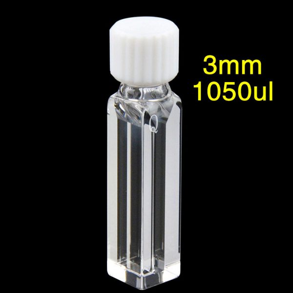 C104TE10 10mm Fluorescence Micro Cuvette 1.05ml Four Way Light Screw Cap 1pc ea