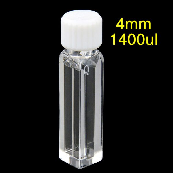 C104TE11 10mm Fluorescence Micro Cuvette 1.4ml Four Way Light Screw Cap 1pc ea