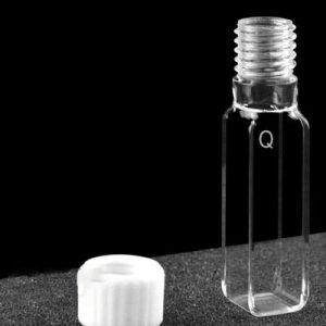 Quartz 10mm Threaded Cuvette, 3.5ml, Molded 83, Four-Way Light, Screw Cap, 1pc/ea, C104TE2