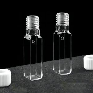 Quartz 10mm Threaded Cuvette, 3.5ml, Molded 83, Four-Way Light, Screw Cap, 1pc/ea, C104TE3