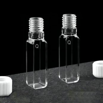 Quartz 10mm Threaded  Cuvette, 3.5ml, Molded 83, Four-Way Light, Screw Cap, 1pc/ea, C104TE3