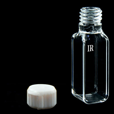 IR Quartz (JGS3) 10mm Low-Profile Screw-Cap Cuvette, 2.5ml, Molded 83, Four-Way Light, Screw Cap, 1pc/ea, C104TE6