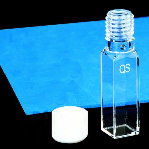 Quartz 10mm Threaded Cuvette, 3.5ml, Molded 0.01, Four-Way Light, Screw Cap, 1pc/ea, C104TF