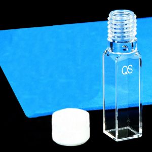 Quartz 10mm Large Screw-Cap Cuvette, 3.5ml, Molded 0.01, Four-Way Light, Screw Cap, 1pc/ea, C104TF6