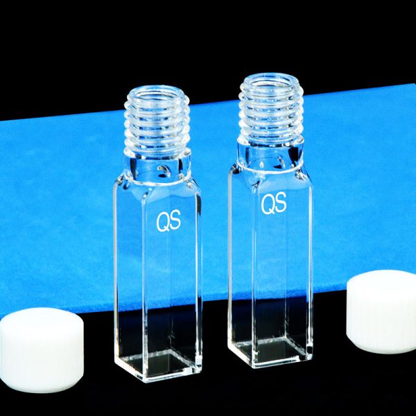 C104TF7 10mm Large Screw Cap Cuvette 3.5ml Four Way Light Screw Cap Pack of Two