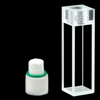 Quartz 10mm Internal Screw Neck Cuvette, 3.5ml, Sintered 83, Four-Way Light, Screw Cap, 1pc/ea, C104TR
