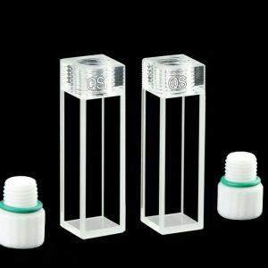 Quartz 10mm Fluorescence Screw-Cap Cuvette, 3.5 ml, Sintered 83, Four-Way Light, Screw Cap, Pack of Two, C104TR1