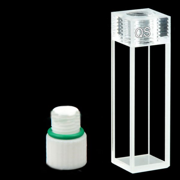 C104TR4 10mm Screw Cap Cuvette 3.5ml Four Way Light Screw Cap 1pc ea