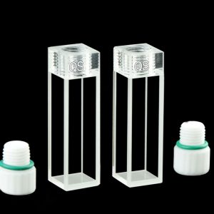 Quartz 10mm Screw-Cap Cuvette, 3.5ml, Sintered 83, Four-Way Light, Screw Cap, Pack of Two, C104TR5
