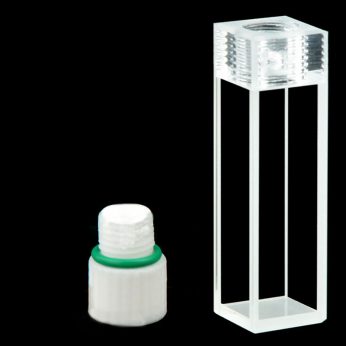 Quartz 10mm Fluorescent Screw-Cap Cuvette, 3.5ml, Sintered 83, Four-Way Light, Screw Cap, 1pc/ea, C104TR6