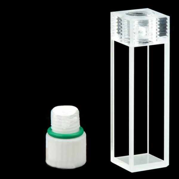 C104TR6 10mm Fluorescent Screw Cap Cuvette 3.5ml Four Way Light Screw Cap 1pc ea