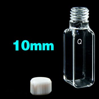 Quartz 10mm Threaded Cuvette, 2.5ml, Standard 80, four-Way Light, Screw Cap, 1pc/ea, C104TS