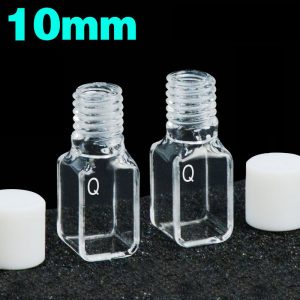 Quartz 10mm Threaded  Cuvette, 1.7ml, Molded 83, Four-Way Light, Screw Cap, Pack of Two, C104TS10