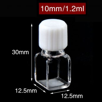 Quartz 10mm Fluorescence Low-Profile 
Screw-Cap Cuvette, 1.2ml, Standard 80, Four-Way Light, Screw Cap, 1pc/ea, C104TS11