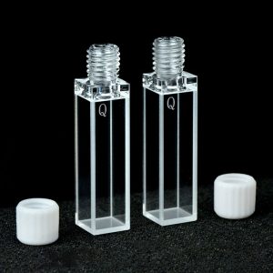 Quartz 10mm Screw Cap Cuvette, 3.5ml, Standard 80, Four-Way Light, Screw Cap, Pack of Two, C104TS13