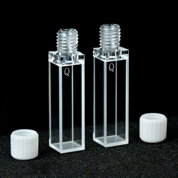 C104TS13 10mm Screw Cap Cuvette 3.5ml Four Way Light Screw Cap Pack of Two