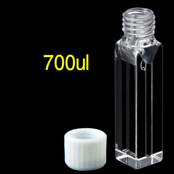 C104TS14 10mm Micro Volume Fluorescence Cuvette 700ul Four Way Light Screw Cap 1pc ea