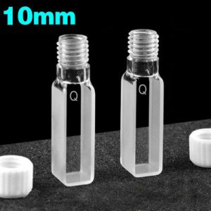 Quartz 10mm Threaded Cuvette, 3.5ml, Molded 83, Two-Way Light, Screw Cap, Pack of Two, C104TS18