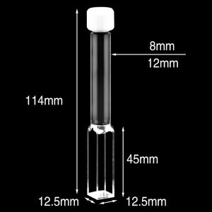 10mm Quartz Tube-Based Fluorescence Cuvette, 4.5ml, Molded 83, Four-Way Light, Screw Cap, 1pc/ea, C104TS19