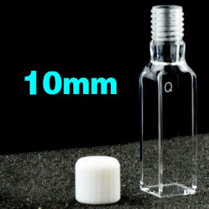 Quartz 10mm Threaded Cuvette, 3.5ml, Molded 83, Four-Way Light, Screw Cap, 1pc/ea, C104TS2