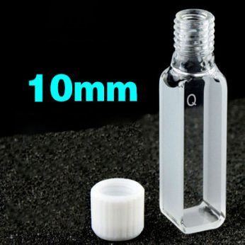 Quartz 10mm Threaded  Cuvette, 3.5ml, Standard 80, Four-Way Light, Screw Cap, 1pc/ea, C104TS6