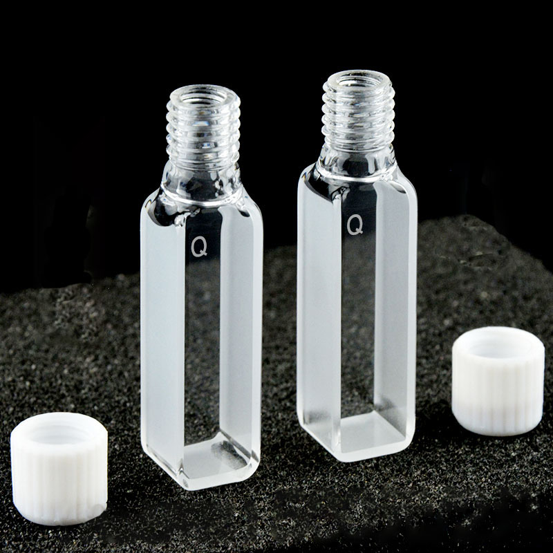 Quartz 10mm Threaded  Cuvette, 3.5ml, Molded 83, Two-Way Light, Screw Cap, Pack of Two, C104TS7