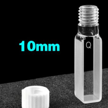 Quartz 10mm Threaded  Cuvette, 3.5ml, Standard 80, Four-Way Light, Screw Cap, 1pc/ea, C104TS8