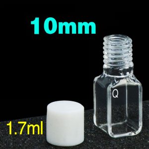 Quartz 10mm Threaded  Cuvette, 1.7ml, Molded 83, Four-Way Light, Screw Cap, 1pc/ea, C104TS9