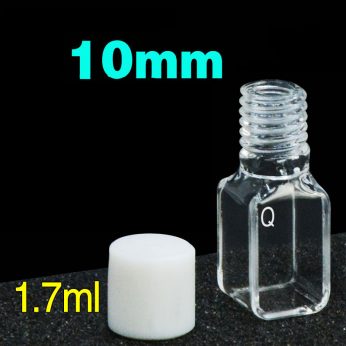 Quartz 10mm Threaded  Cuvette, 1.7ml, Standard 80, Four-Way Light, Screw Cap, 1pc/ea, C104TS9