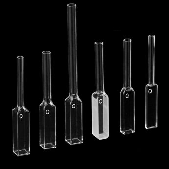 Quartz 10mm Long-Neck Cuvette, 3.5ml, Custom Version, Four-Way Light, 1pc/ea, C104WC