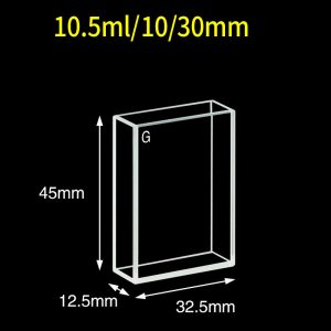 Glass 10/30mm Custom Glass Cuvette, 10.5ml, Custom Version, Five-Way Light, Open-Top, 1pc/ea, C105CC