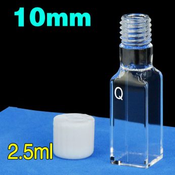 Quartz 10mm Threaded  Cuvette, 2.5ml, Standard 80, Five-Way Light, Screw Cap, 1pc/ea, C105CS2